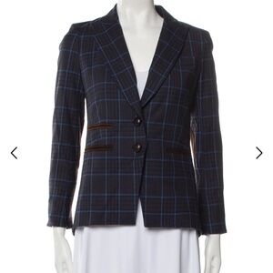 Veronica Beard Plaid Print Blazer